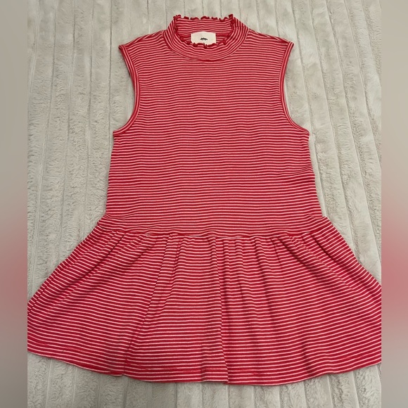 ANTHROPOLOGIE T.La WOMEN'S RED WHITE STRIPED SLEEVELESS PEPLUM TOP Xs - Picture 3 of 8